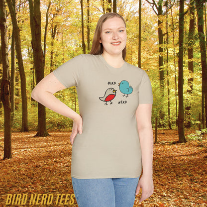 Cute Bird Nerd Unisex T-Shirt, Funny Gift for Bird Lovers, Casual Wear for Nature Enthusiasts, Gift for Birthdays, Holidays, Birdwatching