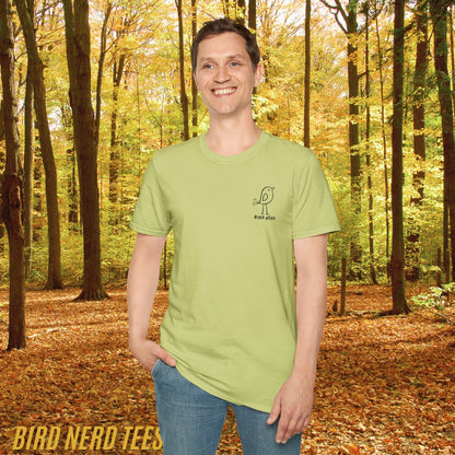 Bird Nerd Unisex Soft T-Shirt, Cute Bird Graphic Tee, Gift for Birder, Bird Lovers, Nature Enthusiast, Bird Tee for Birding, 4 colors