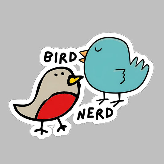 Cute bird nerd sticker