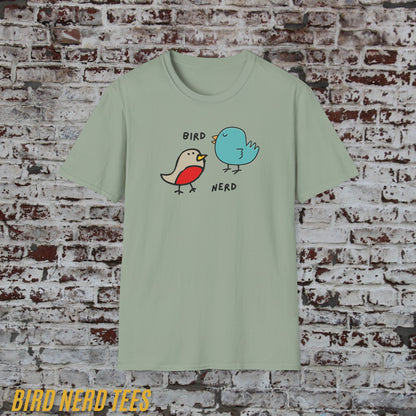 Cute Bird Nerd Unisex T-Shirt, Funny Gift for Bird Lovers, Casual Wear for Nature Enthusiasts, Gift for Birthdays, Holidays, Birdwatching