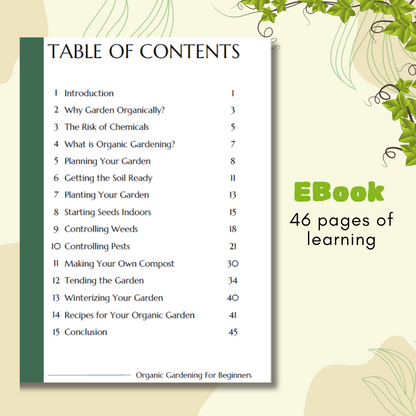 Organic Gardening For Beginners 45 page EBook