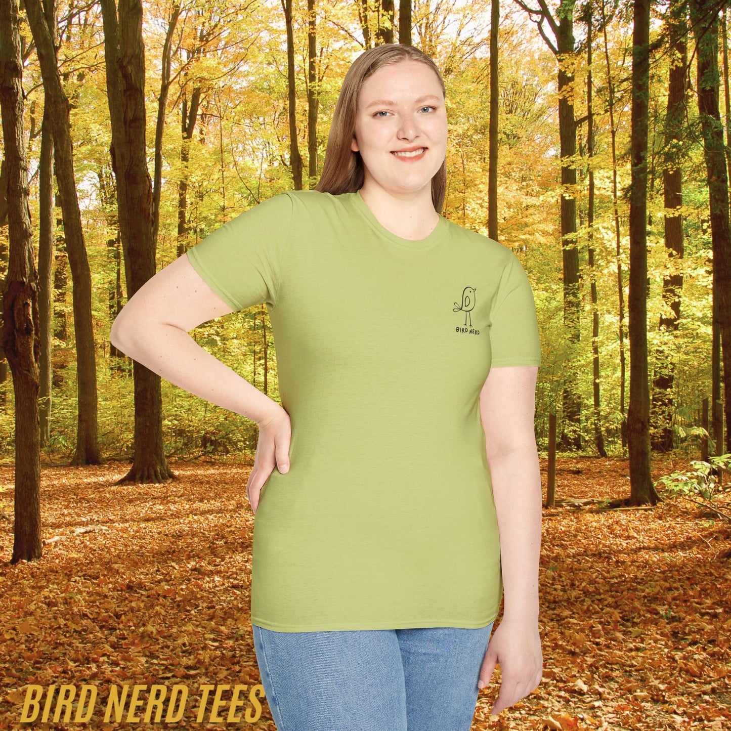 Bird Nerd Unisex Soft T-Shirt, Cute Bird Graphic Tee, Gift for Birder, Bird Lovers, Nature Enthusiast, Bird Tee for Birding, 4 colors