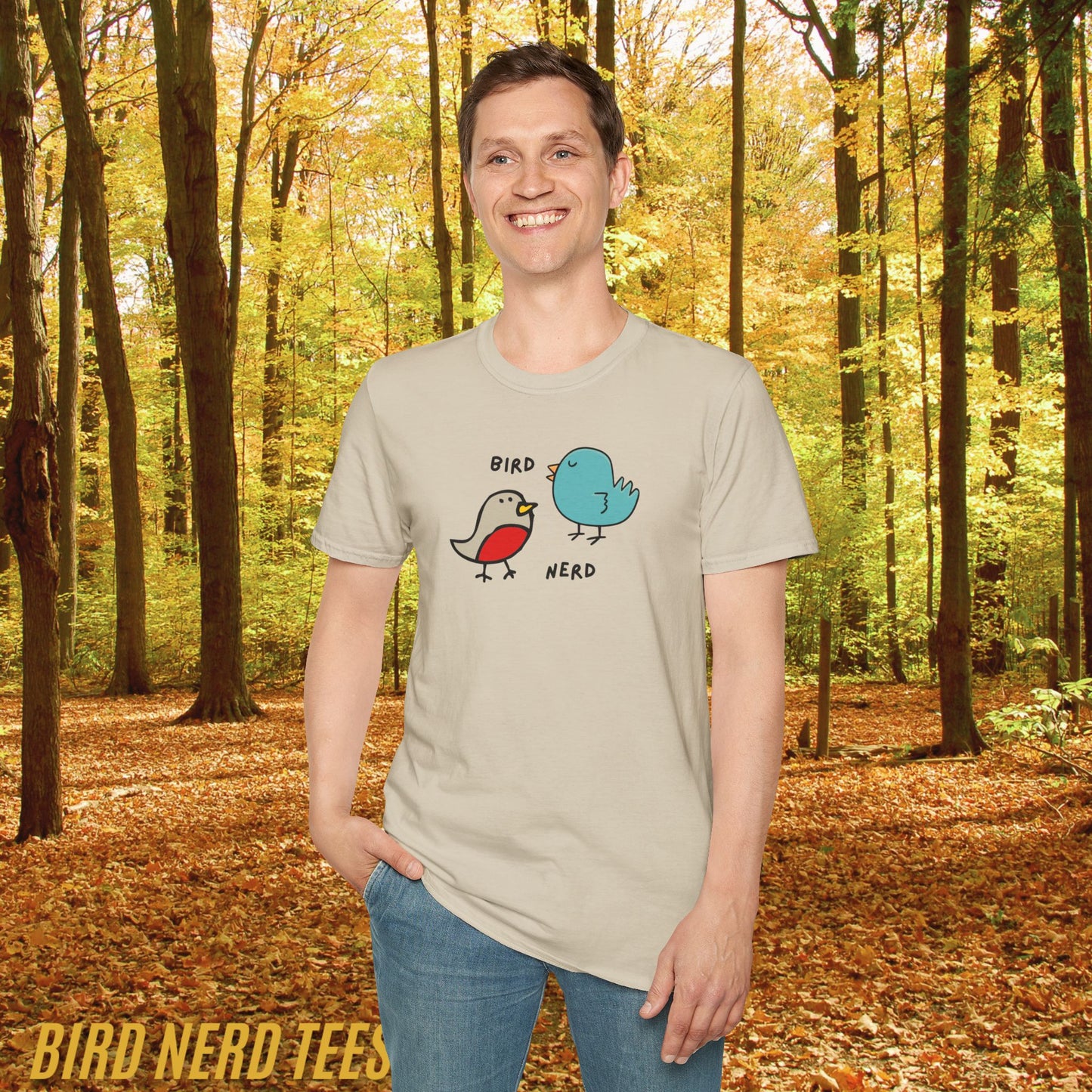 Cute Bird Nerd Unisex T-Shirt, Funny Gift for Bird Lovers, Casual Wear for Nature Enthusiasts, Gift for Birthdays, Holidays, Birdwatching