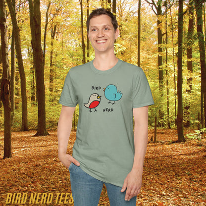 Cute Bird Nerd Unisex T-Shirt, Funny Gift for Bird Lovers, Casual Wear for Nature Enthusiasts, Gift for Birthdays, Holidays, Birdwatching