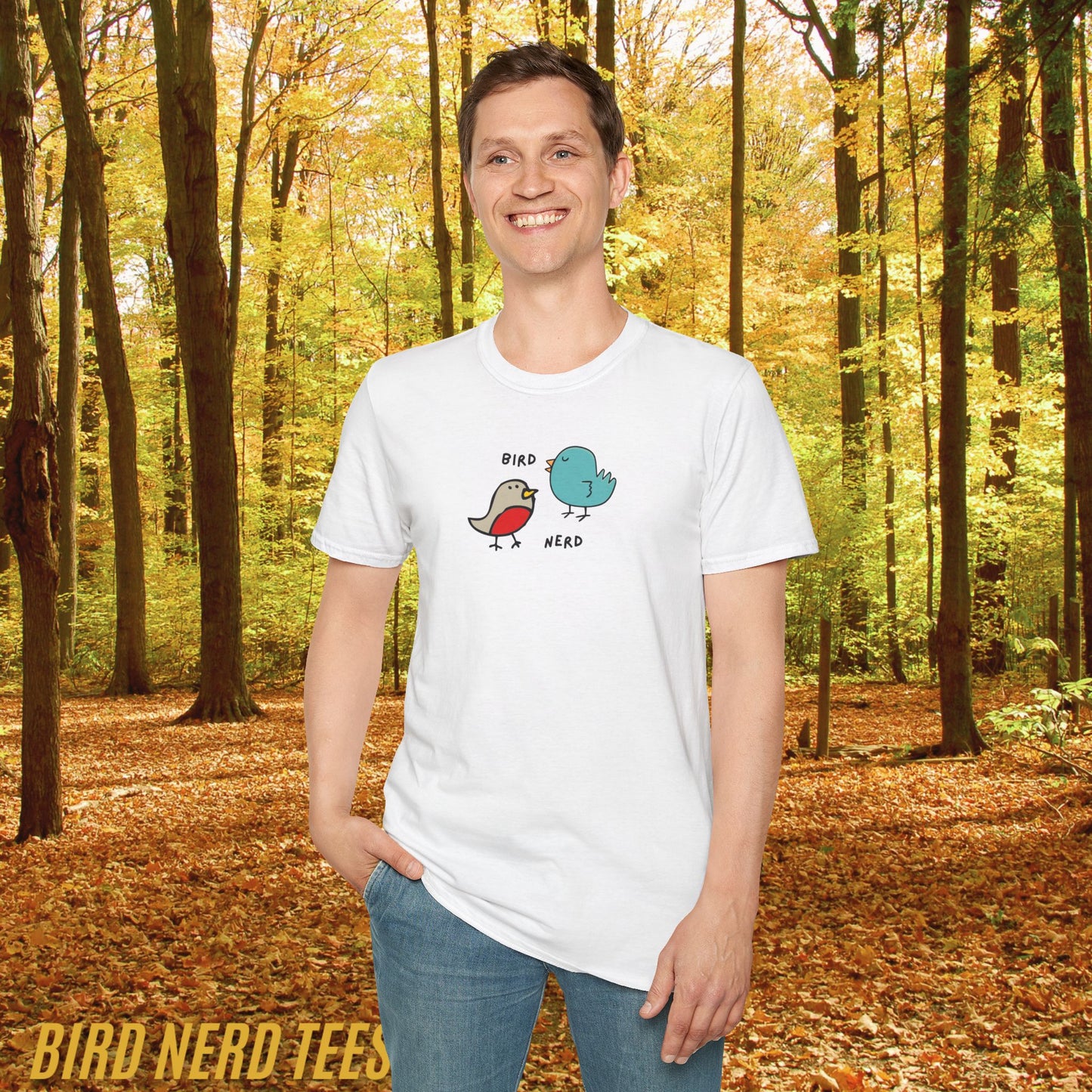 Cute Bird Nerd Unisex T-Shirt, Funny Gift for Bird Lovers, Casual Wear for Nature Enthusiasts, Gift for Birthdays, Holidays, Birdwatching