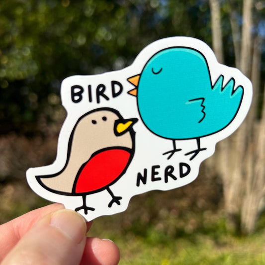 Bird Nerd Sticker, Perfect for Laptops, Water Bottles, Journals, Gifts for Bird Lovers, 2" x 3"